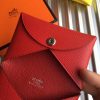Hermes Red Epsom Calvi Card Holder - Image 2