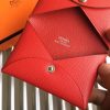 Hermes Red Epsom Calvi Card Holder - Image 5