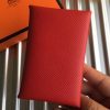 Hermes Red Epsom Calvi Card Holder - Image 6