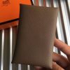 Hermes Taupe Epsom Calvi Card Holder - Image 3