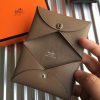 Hermes Taupe Epsom Calvi Card Holder - Image 4