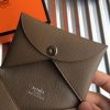 Hermes Taupe Epsom Calvi Card Holder - Image 5