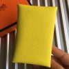 Hermes Yellow Epsom Calvi Card Holder - Image 2