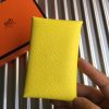Hermes Yellow Epsom Calvi Card Holder - Image 4