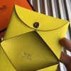 Hermes Yellow Epsom Calvi Card Holder - Image 5