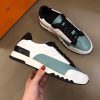 Hermes Trail Sneaker In White/Blue Calfskin - Image 7
