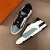 Hermes Trail Sneaker In White/Blue Calfskin - Image 8