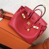 Hermes Red Swift Birkin 30cm Handmade Bag - Image 5