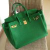 Hermes Bamboo Clemence Birkin 35cm Handmade Bag - Image 7