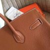 Hermes Gold Clemence Birkin 35cm Handmade Bag - Image 7