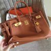 Hermes Gold Clemence Birkin 35cm Handmade Bag - Image 8