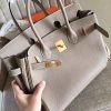 Hermes Grey Clemence Birkin 35cm Handmade Bag - Image 4