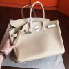 Hermes Ivory Clemence Birkin 35cm Handmade Bag - Image 2
