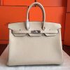 Hermes Ivory Clemence Birkin 35cm Handmade Bag - Image 7
