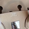 Hermes Ivory Clemence Birkin 35cm Handmade Bag - Image 9