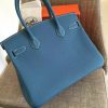 Hermes Blue Jean Clemence Birkin 35cm Handmade Bag - Image 2