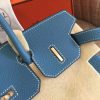 Hermes Blue Jean Clemence Birkin 35cm Handmade Bag - Image 3