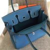 Hermes Blue Jean Clemence Birkin 35cm Handmade Bag - Image 4