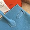 Hermes Blue Jean Clemence Birkin 35cm Handmade Bag - Image 5