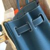 Hermes Blue Jean Clemence Birkin 35cm Handmade Bag - Image 8