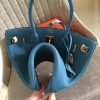 Hermes Blue Jean Clemence Birkin 35cm Handmade Bag - Image 9