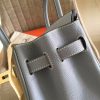 Hermes Blue Lin Clemence Birkin 35cm Handmade Bag - Image 2