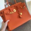 Hermes Orange Clemence Birkin 35cm Handmade Bag - Image 2