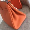 Hermes Orange Clemence Birkin 35cm Handmade Bag - Image 3