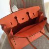 Hermes Orange Clemence Birkin 35cm Handmade Bag - Image 8