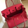 Hermes Red Clemence Birkin 35cm Handmade Bag - Image 5