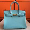 Hermes Blue Atoll Epsom Birkin 35cm Handmade Bag - Image 7