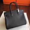 Hermes Black Swift Birkin 35cm Handmade Bag - Image 7