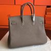 Hermes Etoupe Clemence Birkin 40cm Handmade Bag - Image 6