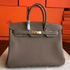 Hermes Etoupe Clemence Birkin 40cm Handmade Bag - Image 9