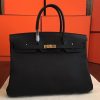 Hermes Black Clemence Birkin 40cm Handmade Bag - Image 4
