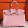 Hermes Pink Clemence Birkin 40cm Handmade Bag - Image 3