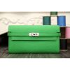 Hermes Kelly Longue Wallet In Bamboo Clemence Leather - Image 8