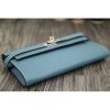 Hermes Kelly Longue Wallet In Jean Blue Clemence Leather - Image 2