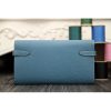 Hermes Kelly Longue Wallet In Jean Blue Clemence Leather - Image 3
