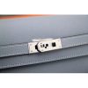 Hermes Kelly Longue Wallet In Blue Lin Epsom Leather - Image 2