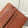 Hermes Kelly Ghillies Wallet In Brown Swift Leather - Image 8