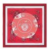 Hermes Red Ex-Libris Coloriage Silk Shawl