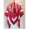 Hermes Red Ex-Libris Coloriage Silk Shawl - Image 3
