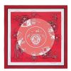Hermes Red Ex-Libris Coloriage Silk Shawl - Image 7