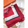 Hermes Red Ex-Libris Coloriage Silk Shawl - Image 8