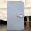 Hermes Dogon Combine Wallet In Blue Lin Leather - Image 4