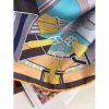 Hermes Turquoise Sangles en Zigzag Silk Scarf - Image 4