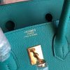 Hermes Blue Paon Epsom Birkin 25cm Handmade Bag - Image 7