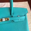 Hermes Blue Paon Epsom Birkin 25cm Handmade Bag - Image 8