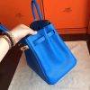 Hermes Blue Hydar Clemence Birkin 35cm Handmade Bag - Image 9